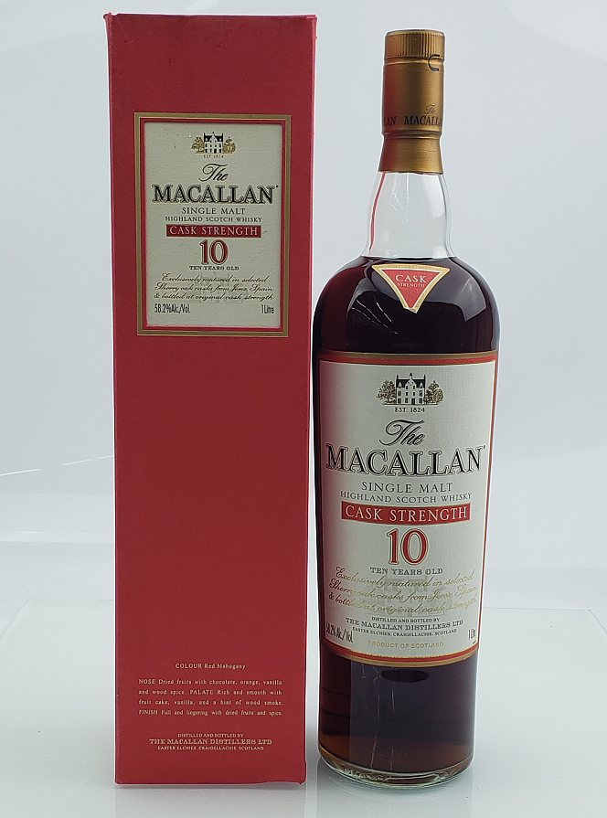 マッカラン 10年 カスクストレングス ドラフトラベル 58.2% 1000ml 箱付(26/5買取)